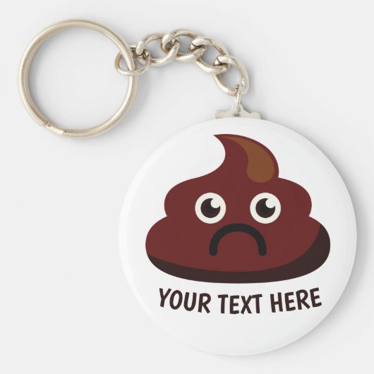 Funny Poop key chain 1: verdrietig Sleutelhanger (Voorkant)