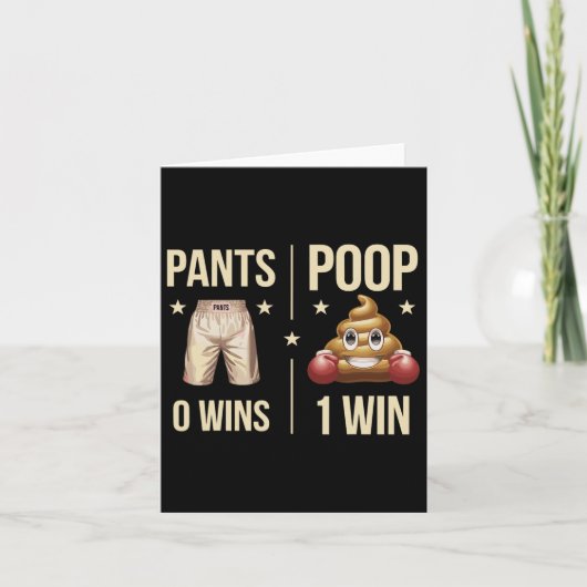 Funny Poop Toilet Humor Poop Boxing Meme Pants 0 P Kaart (Voorkant)