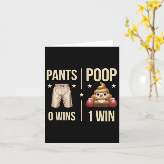 Funny Poop Toilet Humor Poop Boxing Meme Pants 0 P Kaart (Gele Bloem)