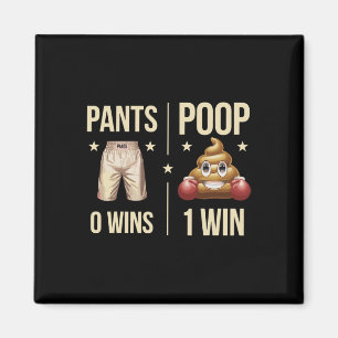 Funny Poop Toilet Humor Poop Boxing Meme Pants 0 P Magneet