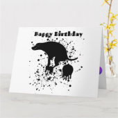 Funny Pooping Birthday Dog Kaart (Gele Bloem)