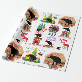Funny Pooping Christmas Dog Santa & Holiday Humor Cadeaupapier