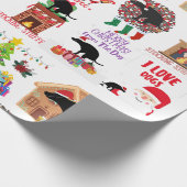 Funny Pooping Christmas Dog Santa & Holiday Humor Cadeaupapier (Hoek)