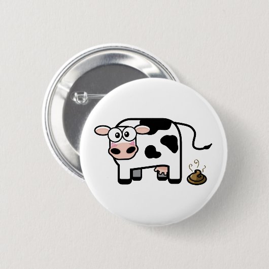 Funny Pooping Cow Button (Voorkant /achterkant)