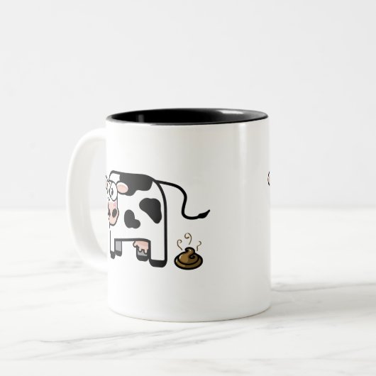 Funny Pooping Cow Mok (Voorkant links)