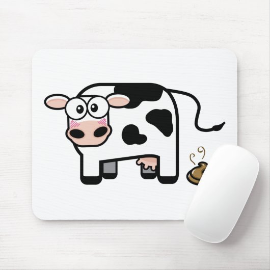 Funny Pooping Cow Mousepad Muismat (Met muis)