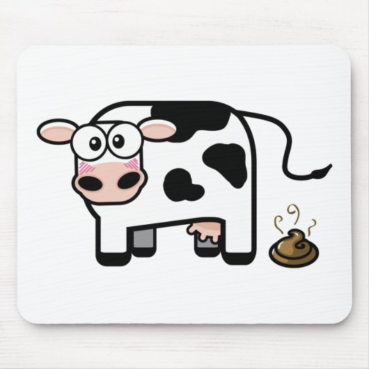 Funny Pooping Cow Mousepad Muismat (Voorkant)