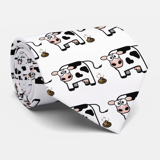 Funny Pooping Cow Stropdas (Opgerold)