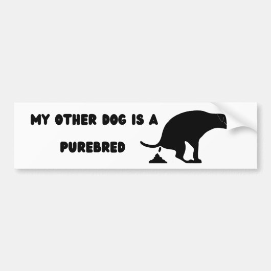 Funny Pooping Dog Bumpersticker (Voorkant)
