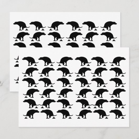 Funny Pooping Dog Pattern Bedankkaart (Voorkant / Achterkant)
