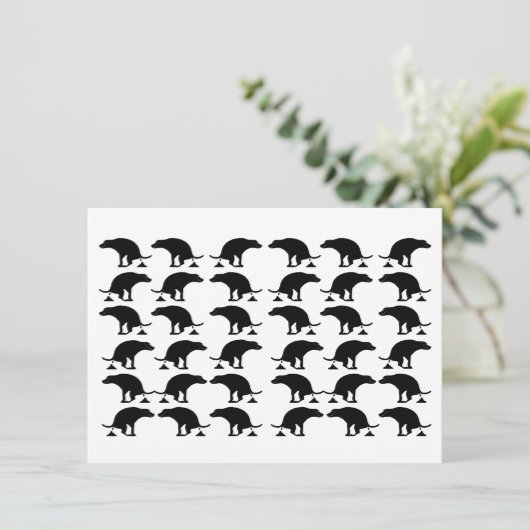 Funny Pooping Dog Pattern Bedankkaart (Staand voorkant)