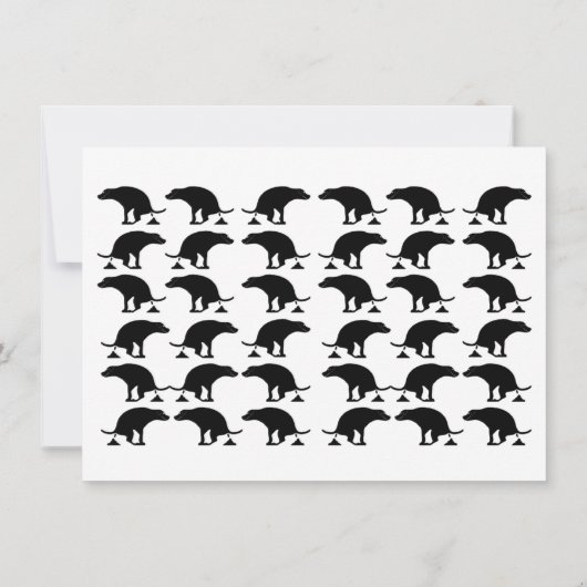 Funny Pooping Dog Pattern Bedankkaart (Achterkant)