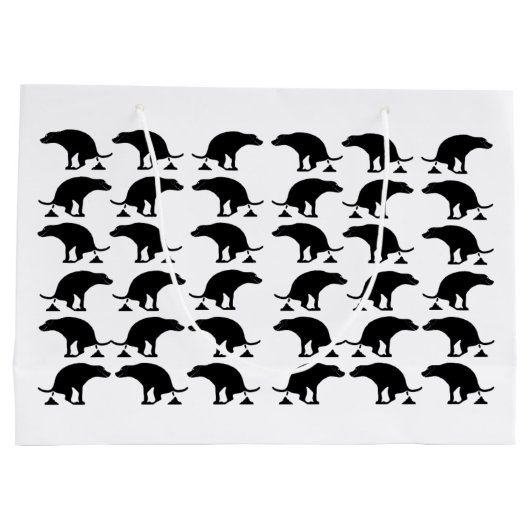 Funny Pooping Dog Pattern Groot Cadeauzakje (Achterkant)