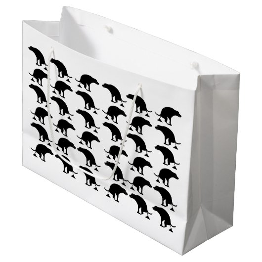 Funny Pooping Dog Pattern Groot Cadeauzakje (Voorkant Gekanteld)