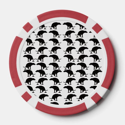 Funny Pooping Dog Pattern Poker Chips (Achterkant)