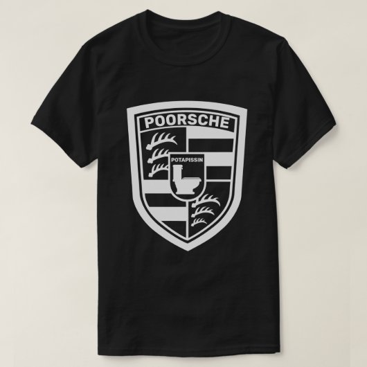 Funny Poorsche Potapissin T-shirt (Design voorkant)