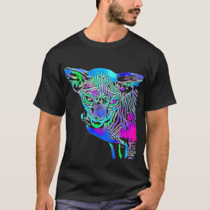 Funny pop art sphyn cat face t-shirt