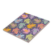 Funny pop art tropical frogs pattern. tegeltje (Zijkant)