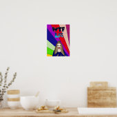 Funny Pop Art WTF Life ] Lady Freaking out Poster (Keuken)