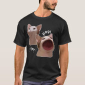 Funny Pop Cat Meme T-shirt (Voorkant)