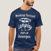 Funny Pop op camper Weekend prognose T-shirt (Voorkant)