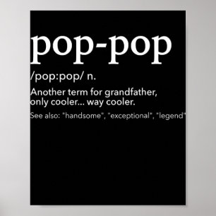 Funny pop pop voor coole opa voor vaderdag poster