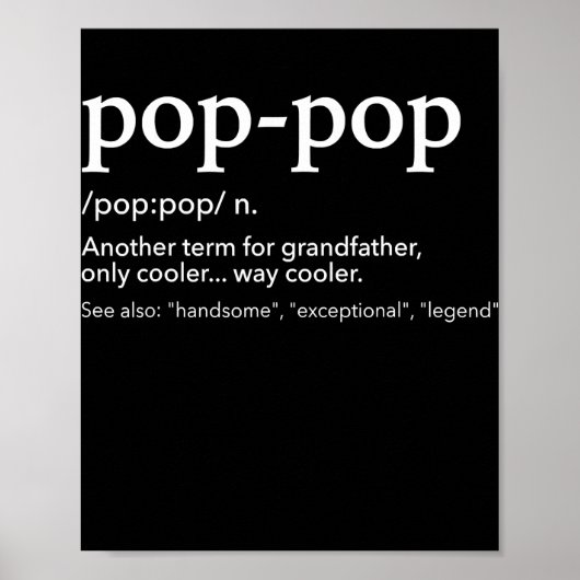 Funny pop pop voor coole opa voor vaderdag poster (Voorkant)
