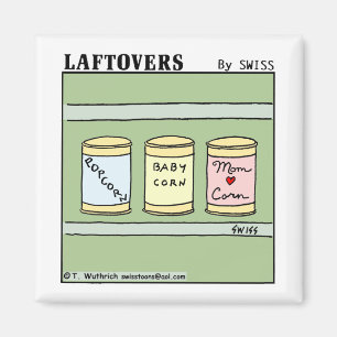 Funny Popcorn Baby Corn Mam Family Cartoon Magneet