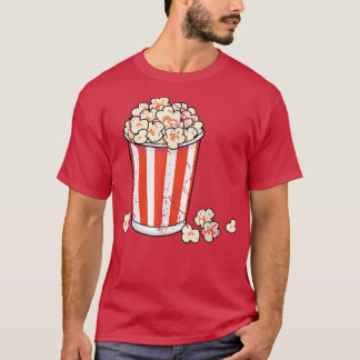 Funny popcorn bag movie theater family movie night t-shirt