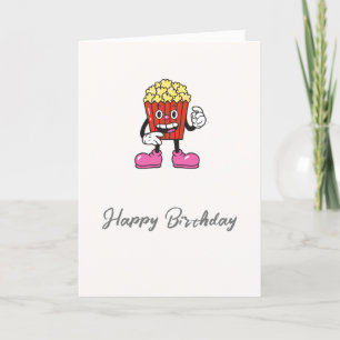 Funny Popcorn Birthday-kaart Bedankkaart