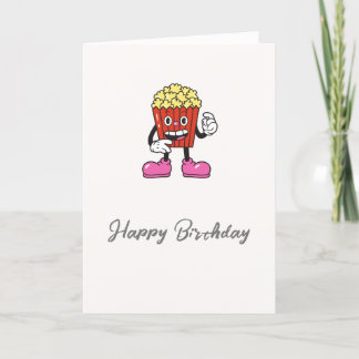 Funny Popcorn Birthday-kaart Bedankkaart