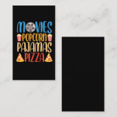 Funny Popcorn Film en Pizza Film Food Night Visitekaartje (Voorkant / Achterkant)