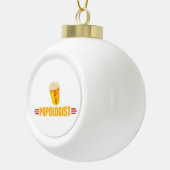 Funny Popcorn Keramische Bal Ornament (Rechts)