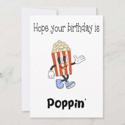Funny Popcorn Pun Birthday Kaart (Voorkant)
