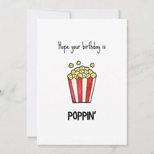 Funny Popcorn Pun Birthday Kaart (Voorkant)