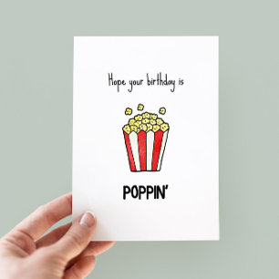 Funny Popcorn Pun Birthday Kaart