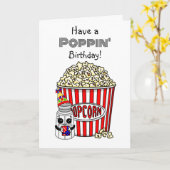 Funny Popcorn Pun | Fijne verjaardag Kaart (Gele Bloem)