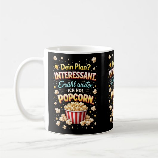 Funny Popcorn Quote – Drama Observer Design Koffiemok (Links)