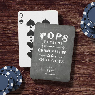 Funny Poppen Grandfather Monogram Pokerkaarten
