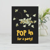 Funny Popping Popcorn Partij Uitnodiging Sjabloon (Staand voorkant)