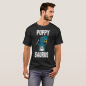 Funny Poppy Saurus T-Shirt - Proud Grandfather Day (Voorkant volledig)