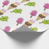 Funny popsicles en ice cartoon illustratie cadeaupapier (Hoek)