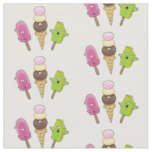 Funny popsicles en ice cartoon illustratie stof