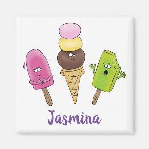 Funny popsicles en icecream cartoon magneet