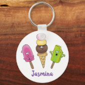 Funny popsicles en icecream cartoon sleutelhanger (Voorkant)
