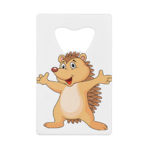 Funny porcupine cartoon creditkaart flessenopener