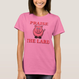 Funny Pork Bacon neemt de roze stekelroos op T-shirt