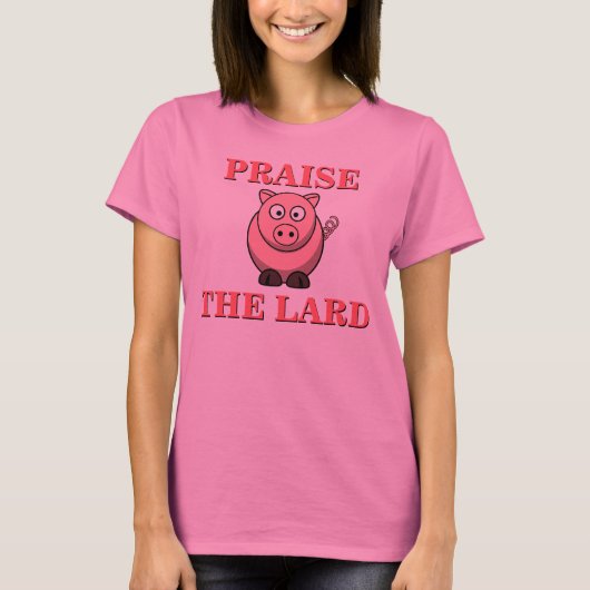 Funny Pork Bacon neemt de roze stekelroos op T-shirt (Voorkant)