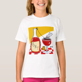 Funny Port Wine and Cruise Ship Cartoon T-shirt