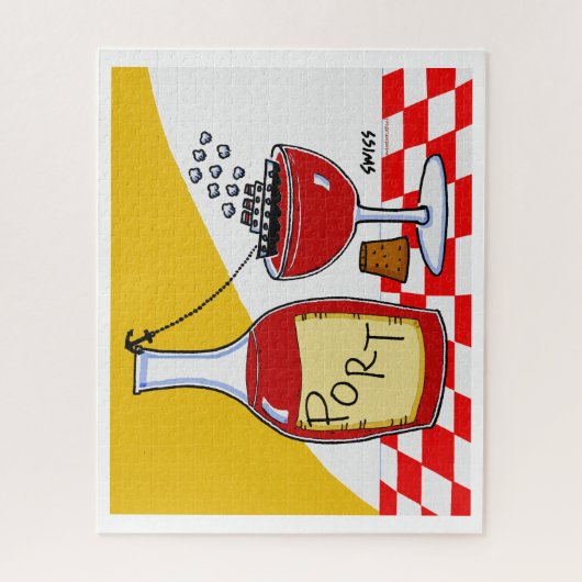 Funny Port Wine Bon Voyage Party Prijs Legpuzzel (Verticaal)